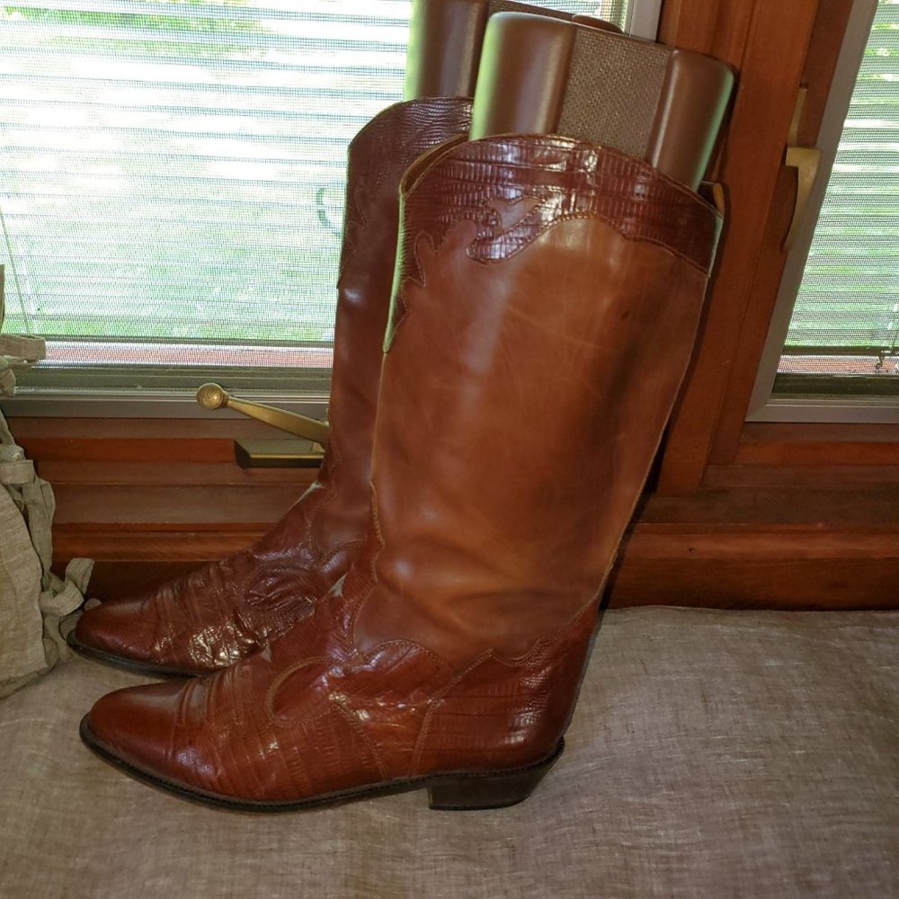 Joan&David Vintage handmade alligator/Leather Boot